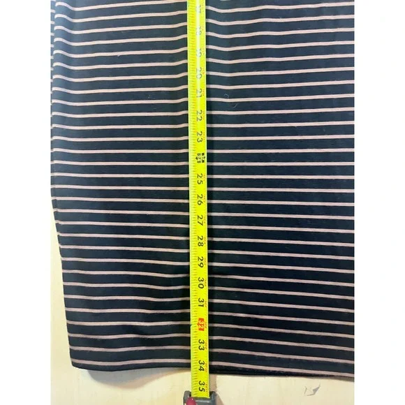 Popular Basics Black & Tan Striped Sleeveless Midi Dress XL Bodycon - Picture 5 of 6